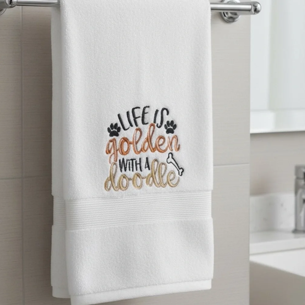 Hand Personalized Embroidered Pet Hand Towel with your Pet’s name. Dog cat fish